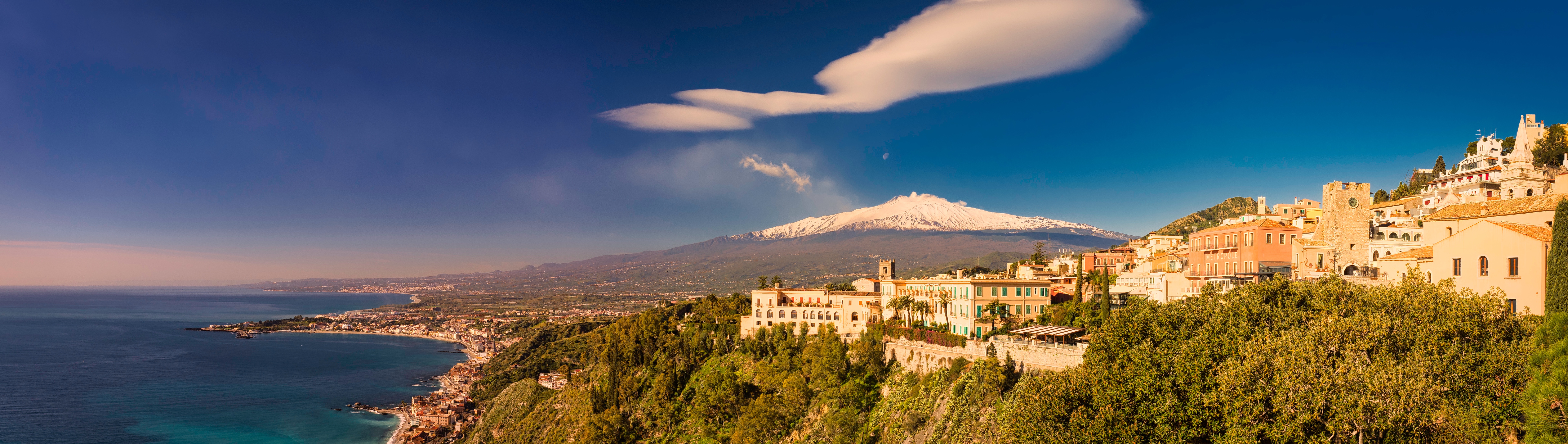 Mount Etna & Moon